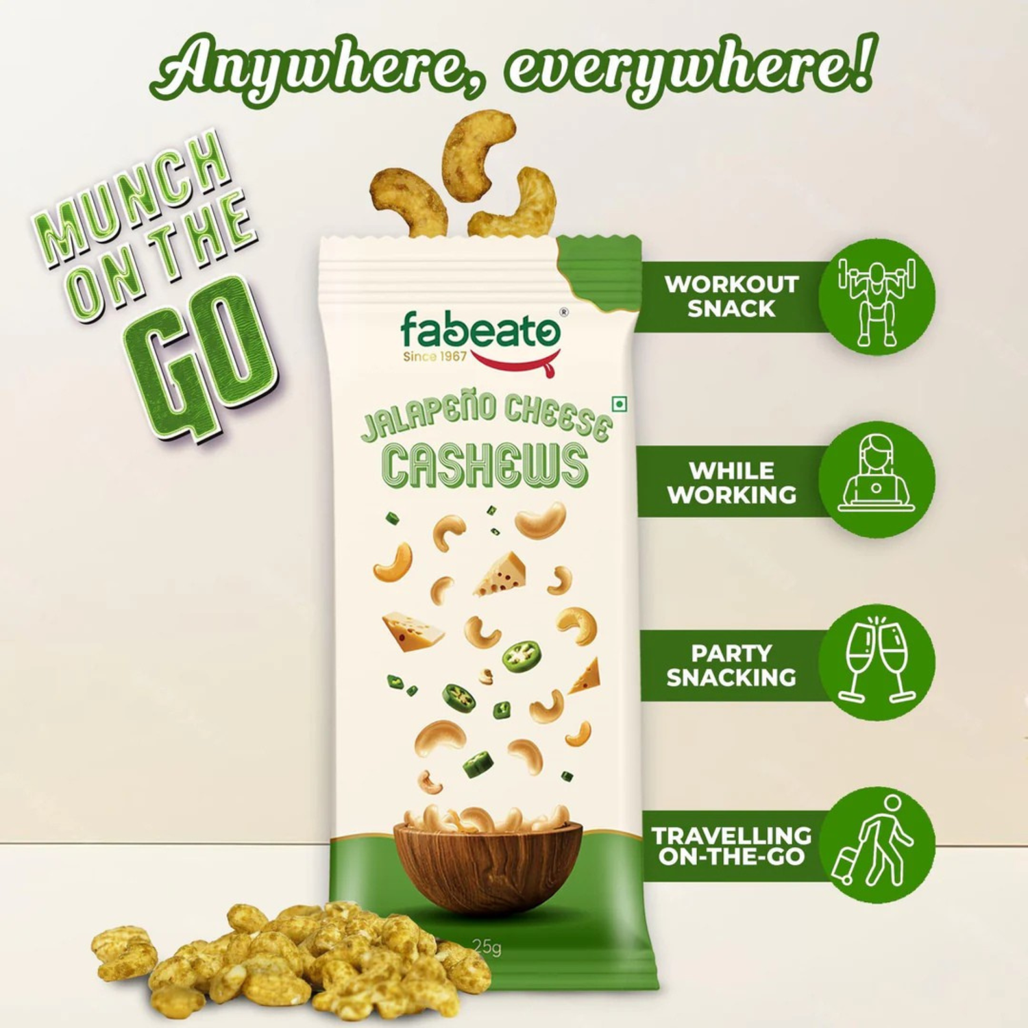 Munch on the Go Assorted Pack All in One (Pack of 5x25g each)