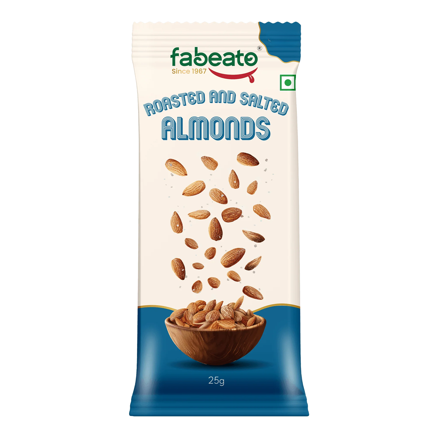 Munch on the Go Snack Premium Roasted and Salted Almonds (Pack of 6x25g each)