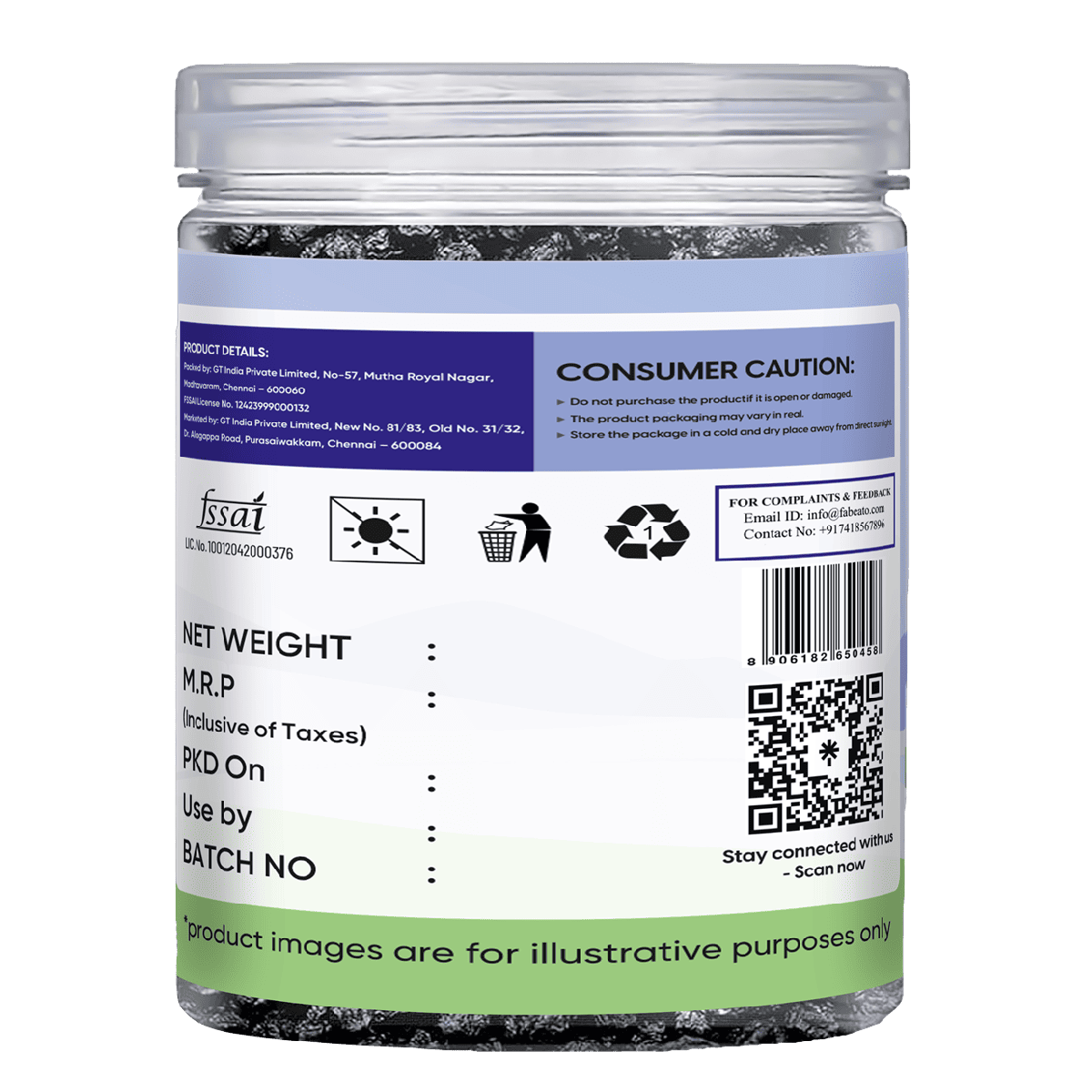 Premium Dried Whole Blueberries 250g