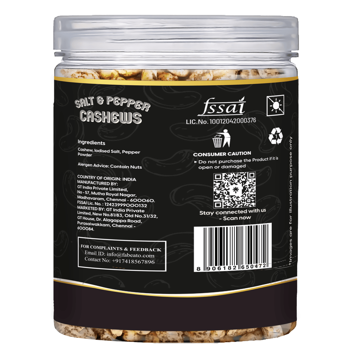 Salt & Pepper Cashews 250g