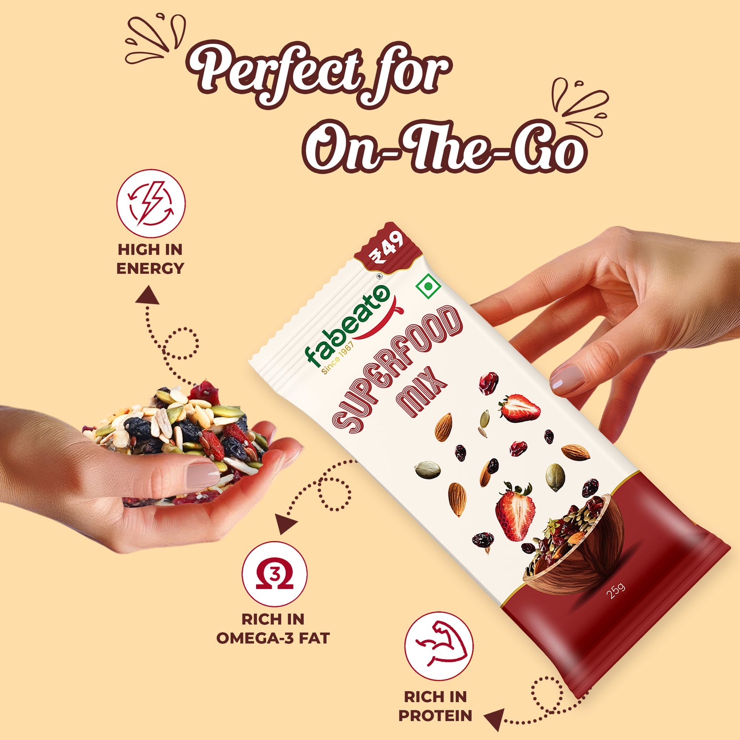 Munch on the Go Snack Premium Superfood Mix (Pack of 6x25g each)