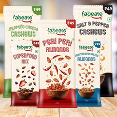 Munch on the Go Assorted Pack All in One (Pack of 5x25g each) - Fabeato